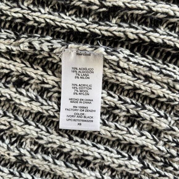Thakoon Ivory and Black Knit Open Chunky Cardigan Sweater Women’s Size XS - Picture 7 of 7